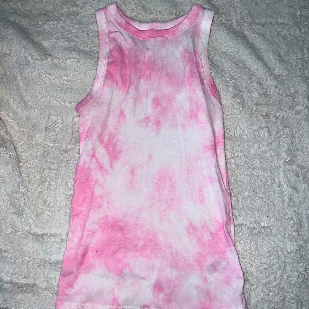 High neck tie dye tank top